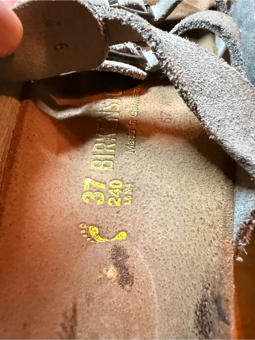 Birkenstock Suede Triple-Strap Sandals in Gray
